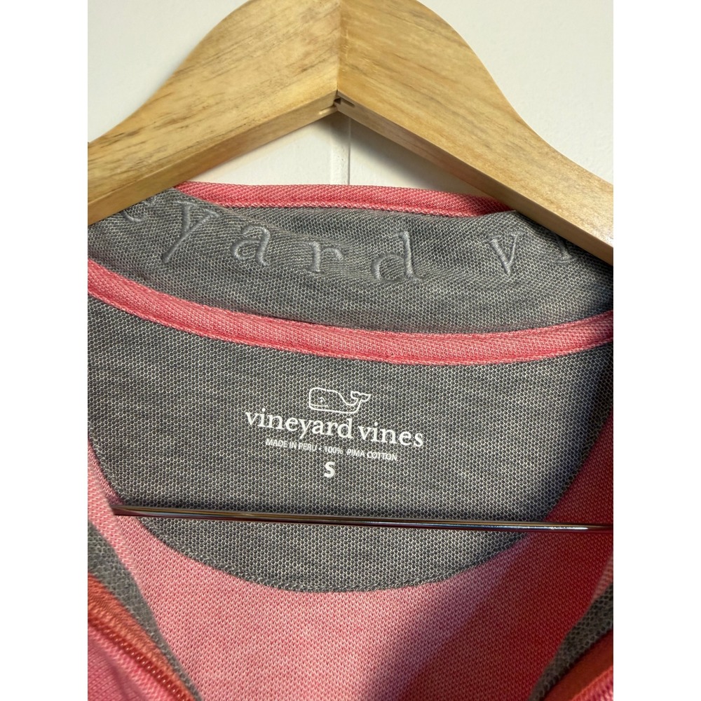 Vineyard Vines 1/4 Zip Pullover Small Pink Pima Cotton Long Sleeve Preppy - Picture 3 of 9